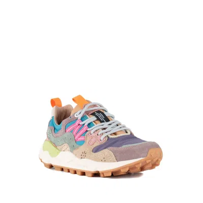 Flower Mountain Yamano 3 Sneakers In Suede And Nylon Rose And Violet In Multicolor