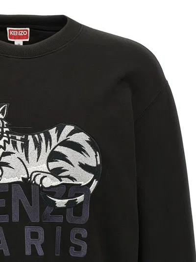 Kenzo "happy Tiger" Sweatshirt In Black