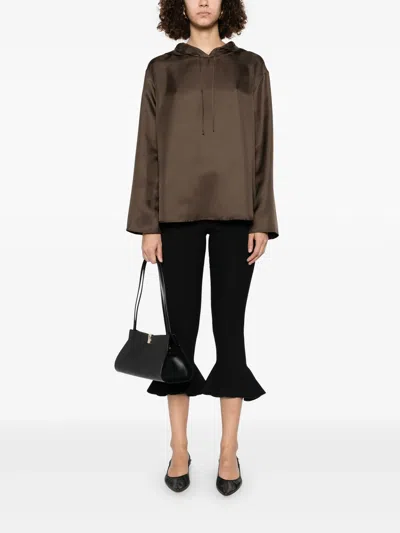Loulou Studio Taupe Brown Lea Blouse