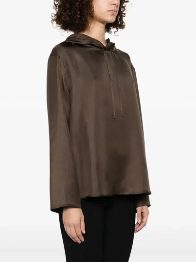 Loulou Studio Taupe Brown Lea Blouse