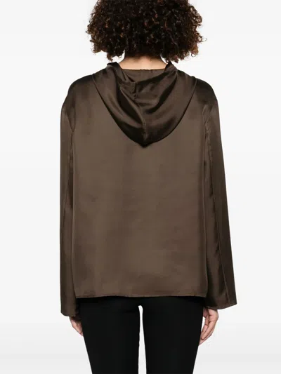 Loulou Studio Taupe Brown Lea Blouse