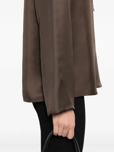 Loulou Studio Taupe Brown Lea Blouse