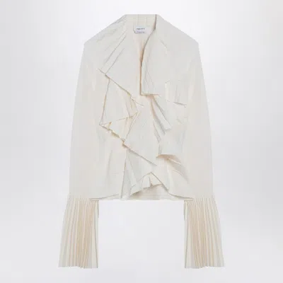 Alexander Mcqueen Ruffled Pleated Blouse In White