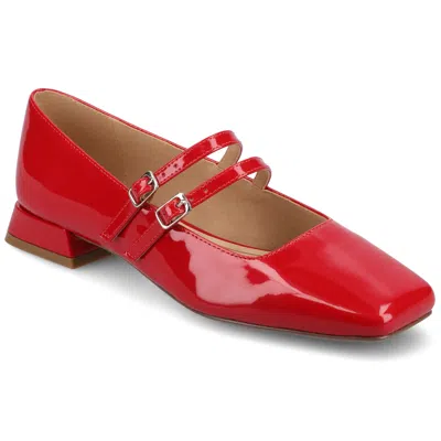 Journee Women's Gredah, Mary Jane Medium And Wide Width Dress Flats In Red