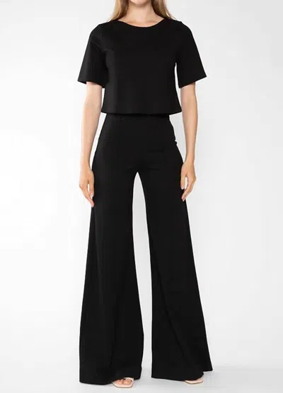 RIPLEY RADER PONTE KNIT WIDE LEG PANTS IN BLACK 