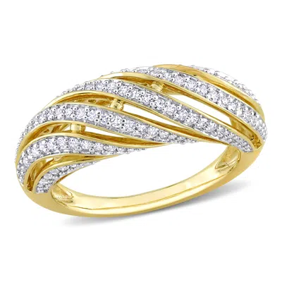 Mimi & Max 1/2ct Tdw Diamond Swirl Design Ring 14k Yellow Gold In White