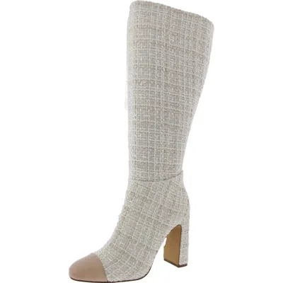 Steve Madden Ally-c Natural Multi Boucle Knee-high High Heel Boots In Pink