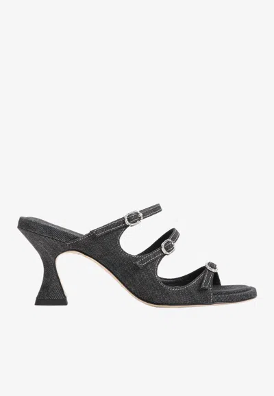 Carel Paris Kitty 70mm Suede Mules In Denim
