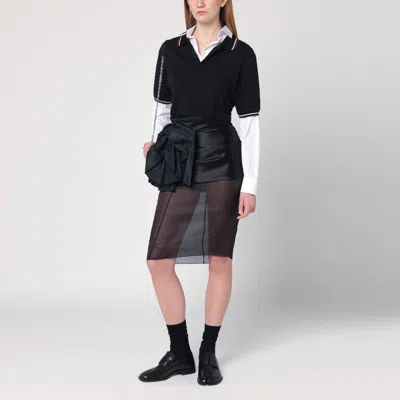 Maison Margiela Black Decortique Dress With Floral Detail In Black