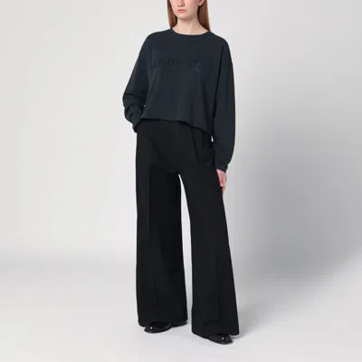 Maison Margiela Pleated Wool Trousers Woman Black In Black