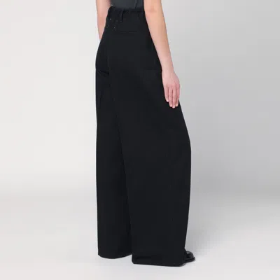 Maison Margiela Pleated Wool Trousers Woman Black In Black
