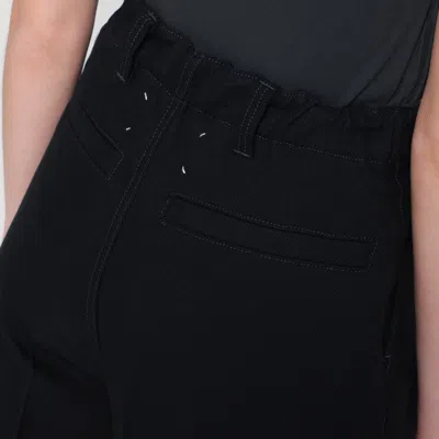 Maison Margiela Pleated Wool Trousers Woman Black In Black