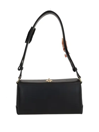 Plan C Folded Shoulder Bag In Black