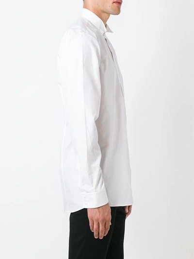 Shop Balmain Classic Cutaway Collar Shirt In White