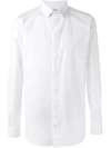 Saint Laurent Straight Hem Buttoned Shirt In White