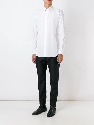 Shop Saint Laurent Classic Long Sleeve Shirt In White