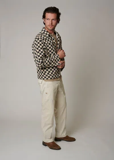 Leisure Lab Checkmate Ranch Jacket In Beige Checkered