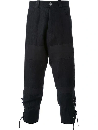 Shop Aganovich Tapered Cropped Trousers - Black