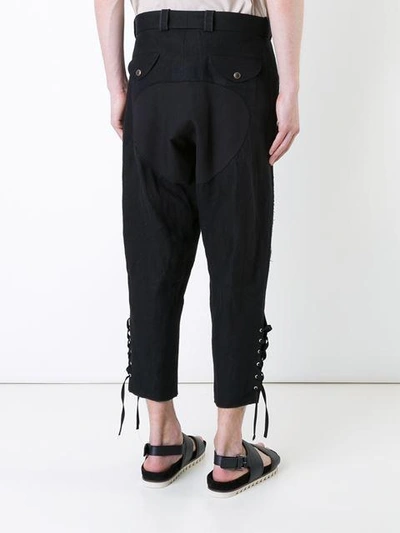 Shop Aganovich Tapered Cropped Trousers - Black