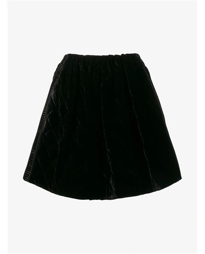 Shop Fendi Perforated Quilted Velvet Mini Skirt