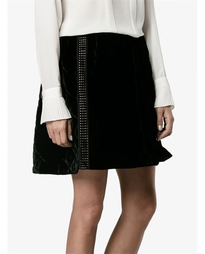 Shop Fendi Perforated Quilted Velvet Mini Skirt