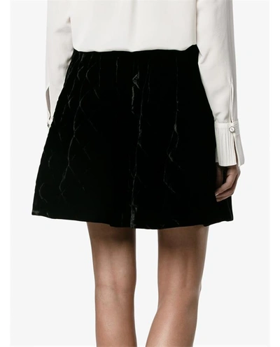 Shop Fendi Perforated Quilted Velvet Mini Skirt