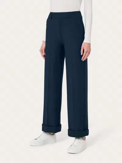 Ragno Cropped Straight Pant In Navy In Blue