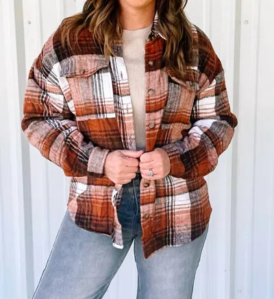 Aapparella Plaid Shacket In Brown In Brown