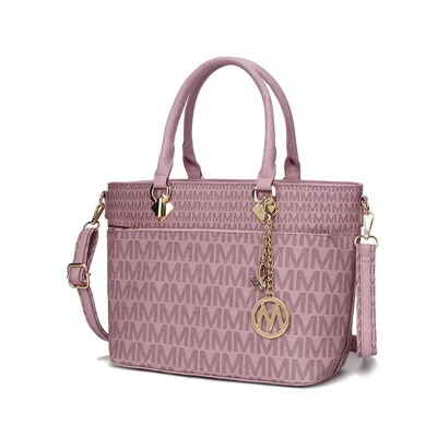 Mkf Collection By Mia K Yonah Tote Bag Signature Printed Women's Handbag Vegan Leather In Purple