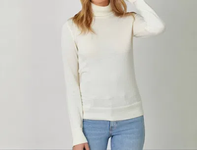 Mystree Long Sleeve Turtleneck Sweater In Ivory In Multi