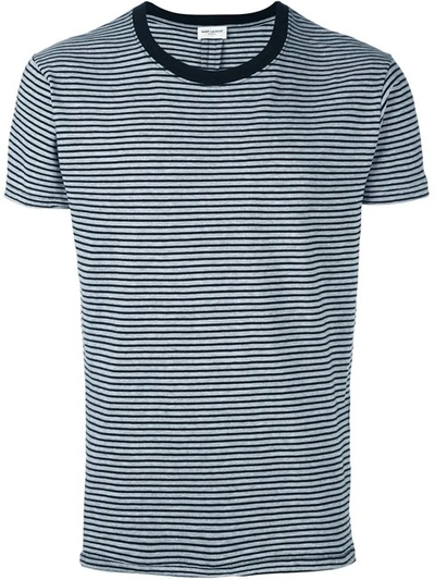 Shop Saint Laurent 'punk Rock' Striped T-shirt