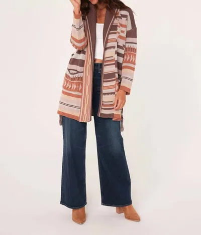 Lovestitch Heritage Jacquard Wrap Cardigan In Aztec In Multi