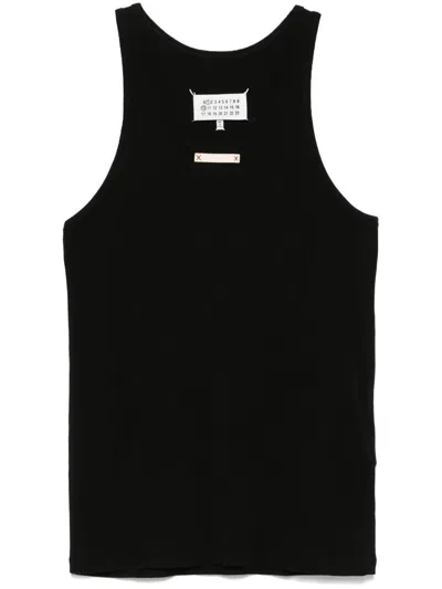 Maison Margiela Ribbed-knit Top In Black