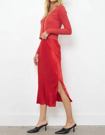 Lamade Dorit Silky Slip Skirt In Sahara In Brown