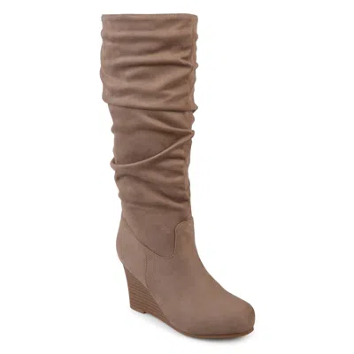 Journee Wide Calf Women's Haze Boot In Beige