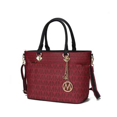 Mkf Collection By Mia K Yonah Tote Bag Signature Printed Women's Handbag Vegan Leather In White