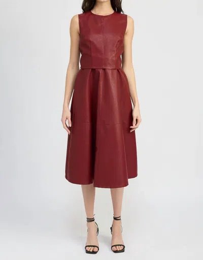 En Saison Campbell Midi Faux Leather Dress In Multi
