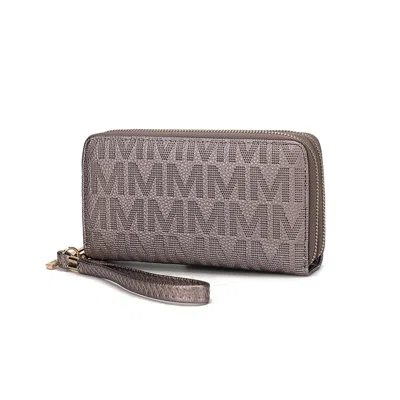 Mkf Collection By Mia K Lisbette Wristlet Wallet Purse Handbag M Signature In Silver