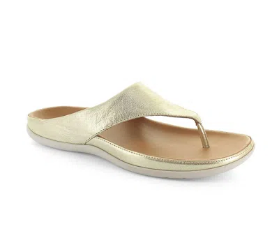 STRIVE WOMEN'S MAUI THONG SANDALS IN GOLD METALIC 