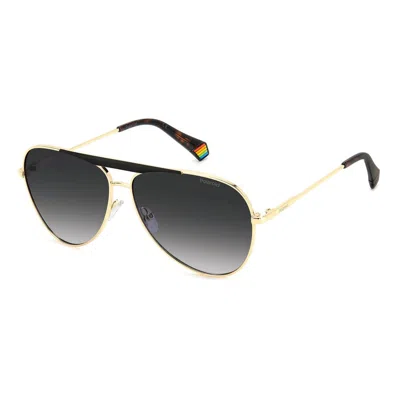 Polaroid Black Metal Sunglasses In Black