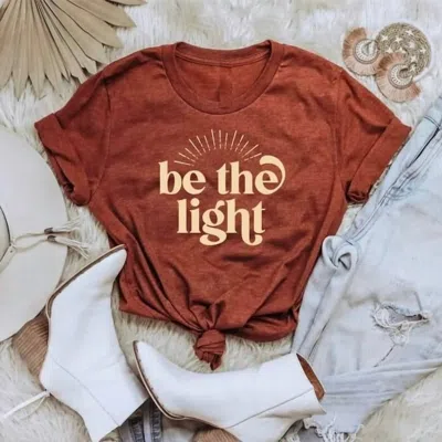 Fox & Owl Apparel Women's Be The Light Tee In Brown In Brown
