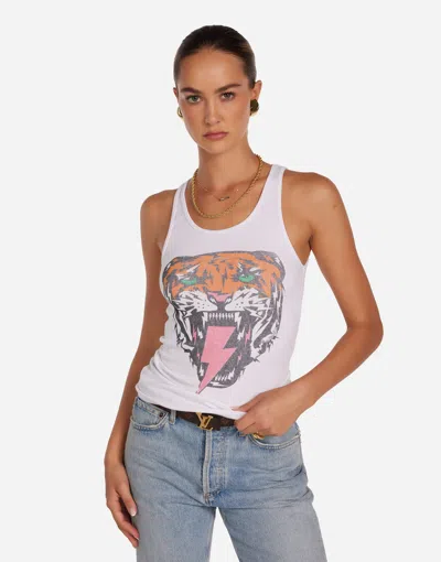 Lauren Moshi Esmerelda Lightning Tiger Tee In White