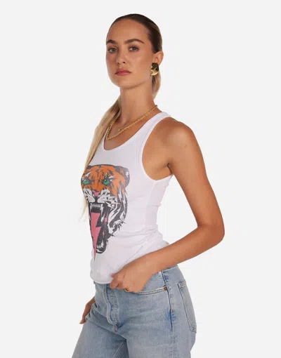 Lauren Moshi Esmerelda Lightning Tiger Tee In White