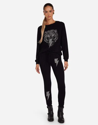Lauren Moshi Noleta Stud Lightning Tiger In Black