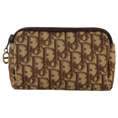 Pre-owned Dior Trotter Brown Canvas Clutch Bag ()