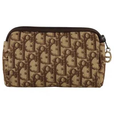 Pre-owned Dior Trotter Brown Canvas Clutch Bag ()