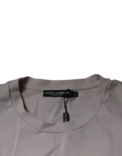 Dolce & Gabbana Beige Dg Logo Crew Neck Short Sleeves T-shirt In Beige