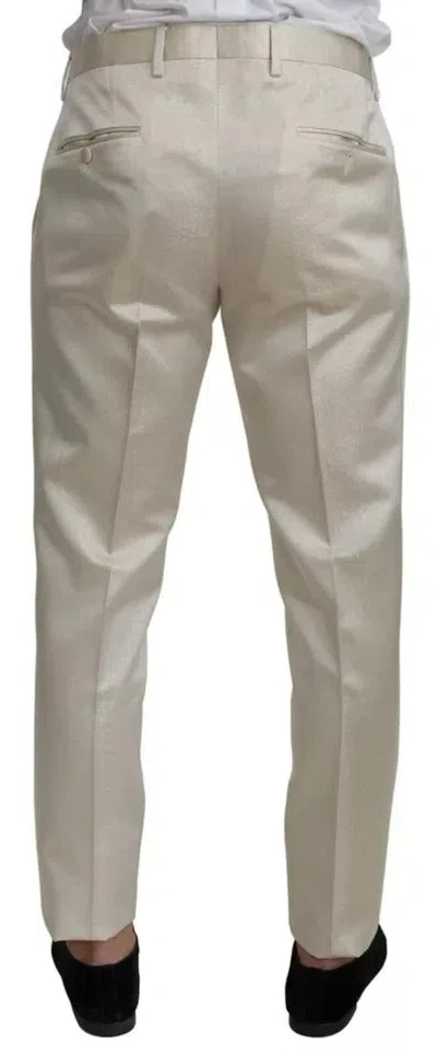 Dolce & Gabbana Beige Wool Crème 3 Piece Sicilia Shawl Men's Suit In Beige