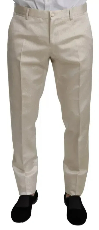 Dolce & Gabbana Beige Wool Crème 3 Piece Sicilia Shawl Men's Suit In Beige