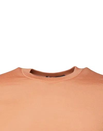 Dolce & Gabbana Beige Wool Crewneck Pullover Cropped Sweater In Beige